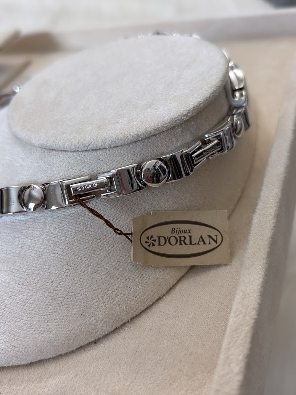 D'Orlan Rhodium Plated Necklace 16-17" - Picture 3 of 3